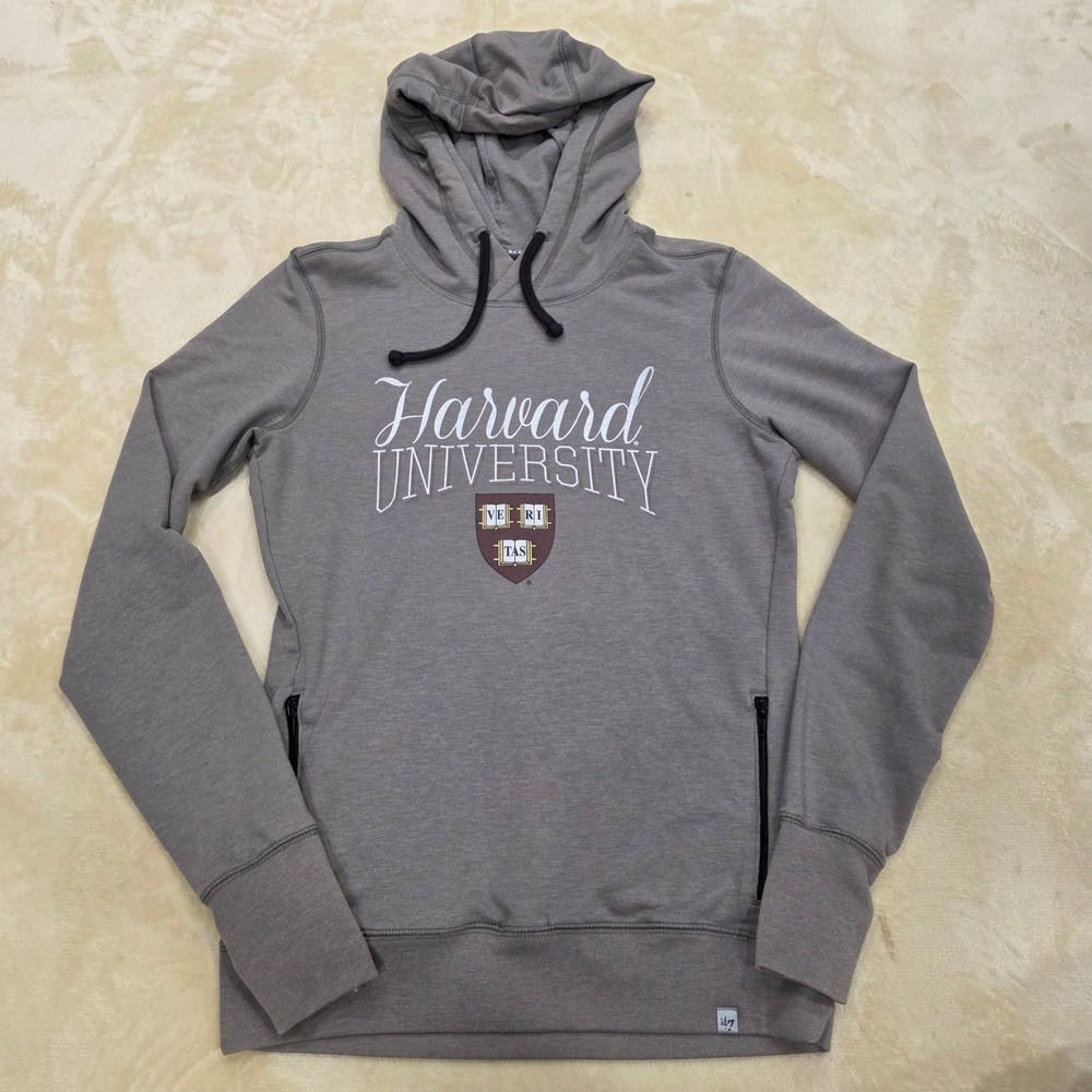 '47 Brand Forward Harvard University Hoodie Sweatshirt Grey Size Womens S Active
